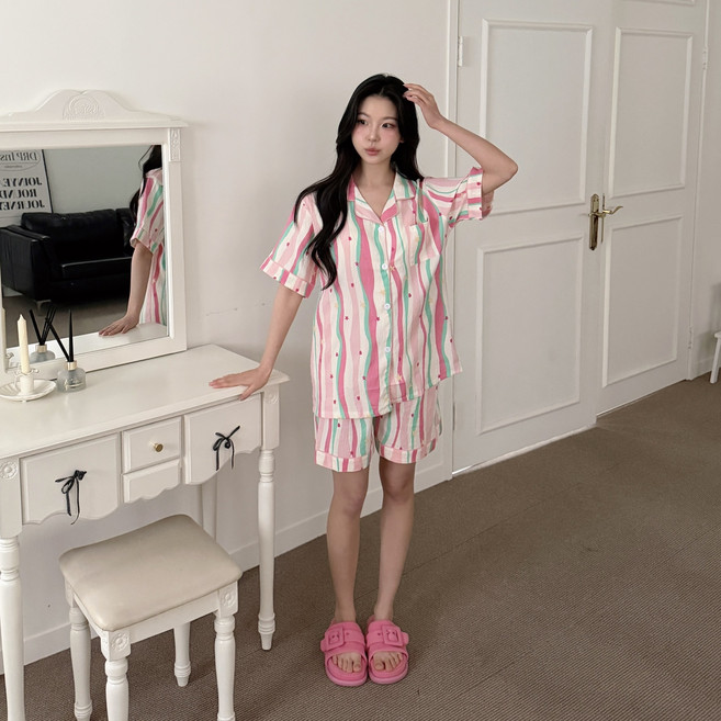 코지베리 굿나잇 캐릭터 반팔 잠옷 세트