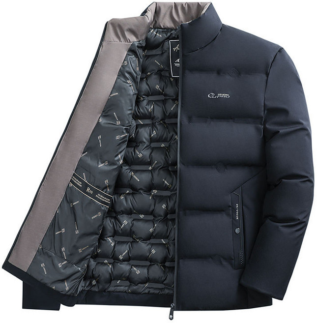 중년 남성 겨울 패딩 경량 방수 다운 자켓 아빠 따뜻한 보온 패딩 캐주얼룩 JS