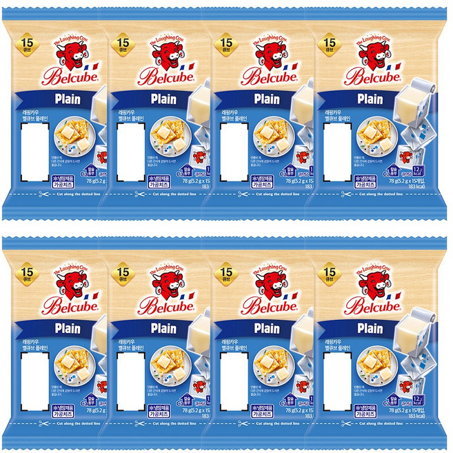 래핑카우 벨큐브 치즈 플레인 15큐브 78g 8개