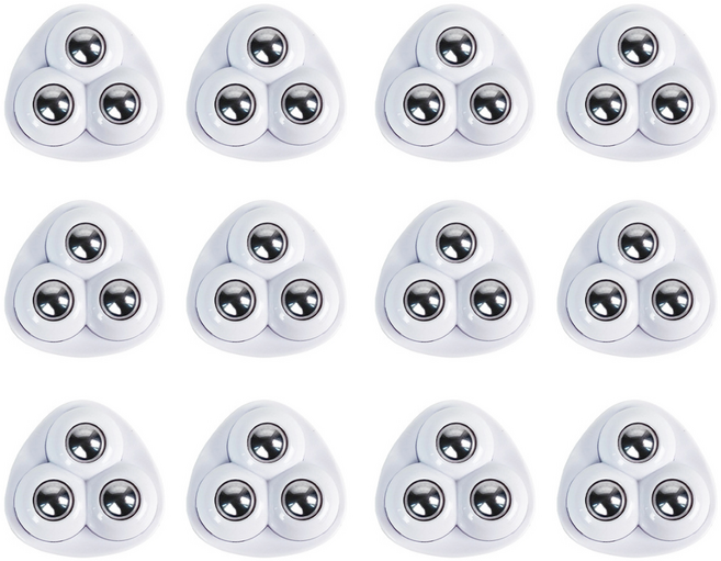 닥터쇼닝 부착식 회전 바퀴 3구, 12개, 애매랄드화이트