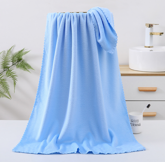 리쿠 비치타월 비치타올 소형+대형 2종 세트, 1세트, 블루