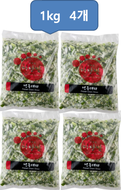 마당발 냉동 대파 슬라이스1kg, 1kg, 4개