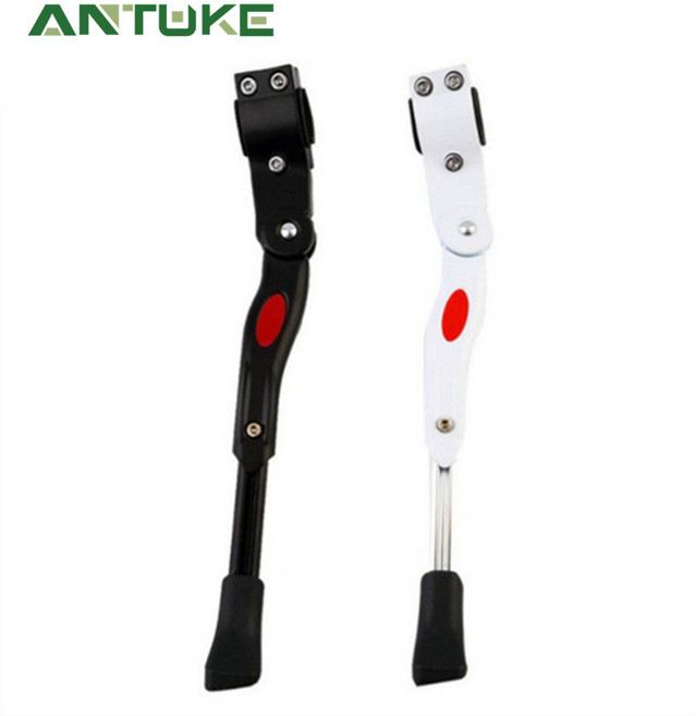 알루미늄 범용 산악자전거 사이드 스탠드 사이드 스탠드 길이 조절 원예 지지대 발걸이, 블랙, 1개