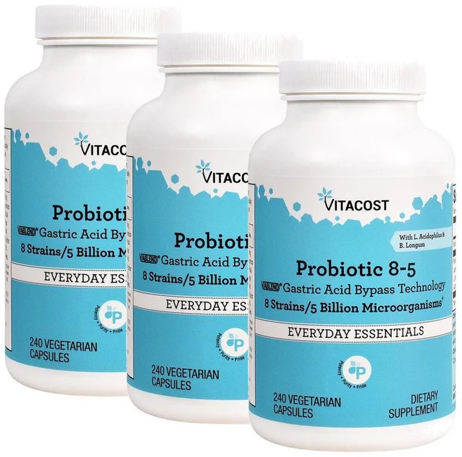 비타코스트 프로바이오틱 8종 50억 유산균 캡슐 Vitacost Probiotic 8-5, 240정, 3개 - 쿠팡