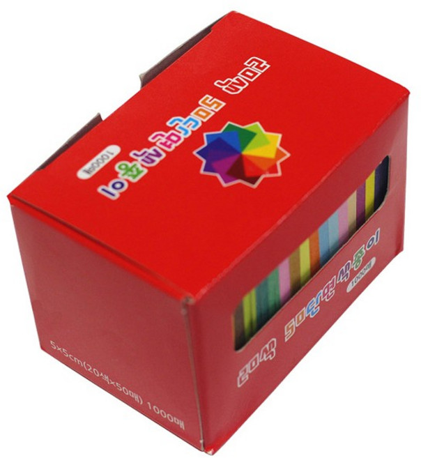 색지청 20색 50단면색종이(5cm x 5cm 1000매 수성), 단품