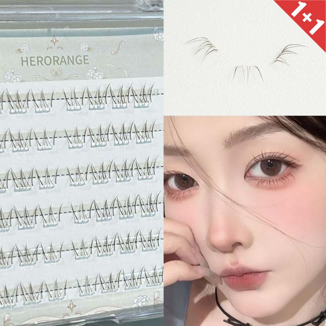 에베모 자연스러운 노글루 언더 속눈썹 7mm, 2개, 노글루 언더 7mm