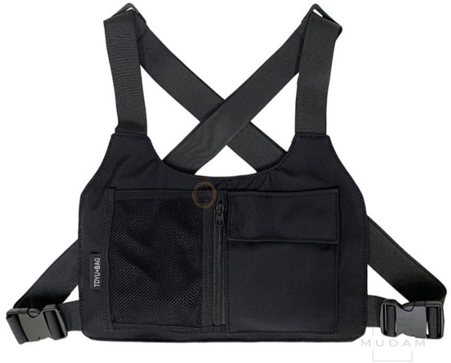 무담스토어 심플 체스트백 블랙 조깅가방