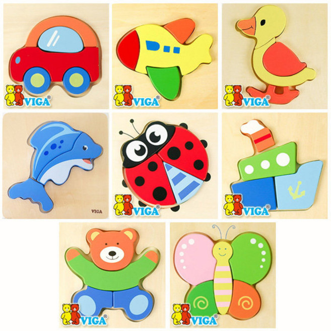 비가 베이비 퍼즐 12종 원목퍼즐 동물퍼즐 자동차퍼즐, 나비, 1개
