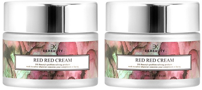 이케이뷰티 붉은피부 크림 홍조피부 갱년기 울긋불긋 화끈거리는피부 예민피부 진정과 개선 보습 무파라벤 제품, 50g, 2개