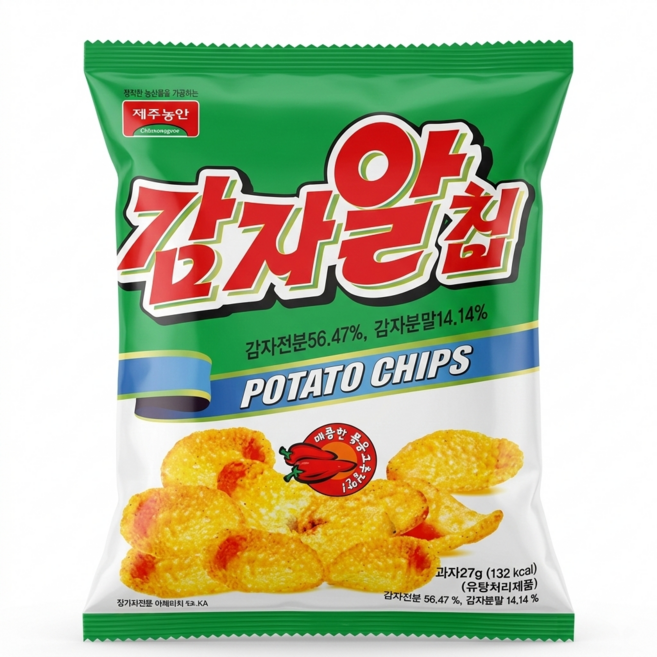 제주농연 감자알칩 매콤한 볶음 고추장맛, 27g, 10개