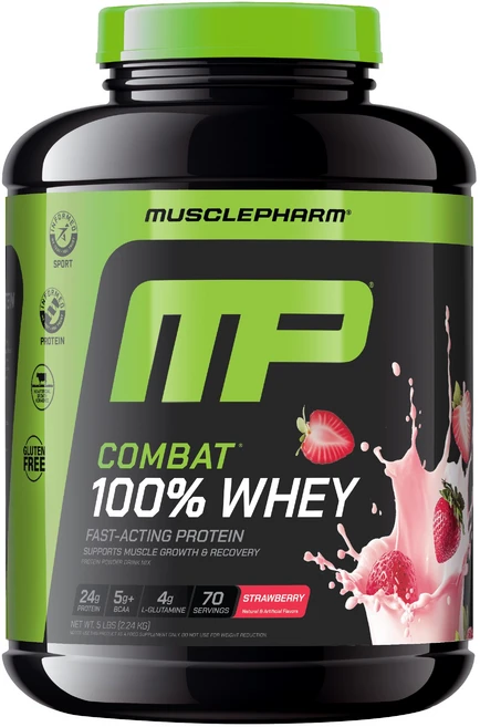 머슬팜 컴뱃 울트라 웨이 프로틴 파우더 드링크 믹스 단백질 보충제 스트로베리, 1개, 2.269kg - 쿠팡