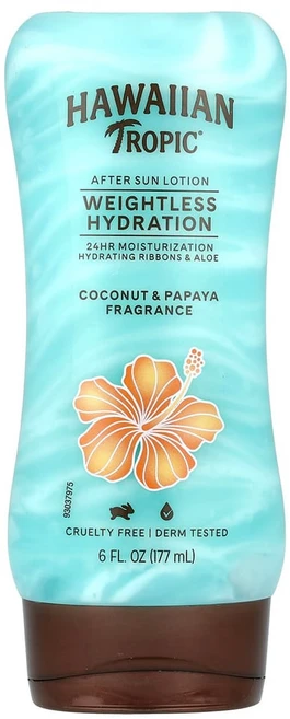 하와이안트로픽 애프터 썬 로션 웨이트리스 하이드레이션 코코넛 및 파파야 177ml(6fl oz), 1개, 177ml - 쿠팡