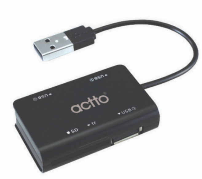 엑토 카드리더 겸용 USB 허브, 3개, BLACK, CRH 06
