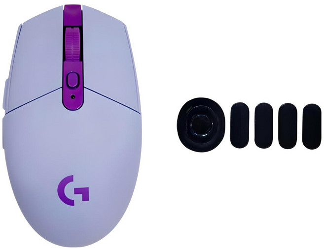 로지텍 G304 LIGHTSPEED 게이밍 무선 마우스 M-R0071 + 피트 세트, 라일락(마우스)