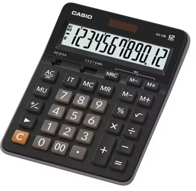 CASIO GX-120B 12位數桌上型計算機，具備稅率與利率計算功能, 1個