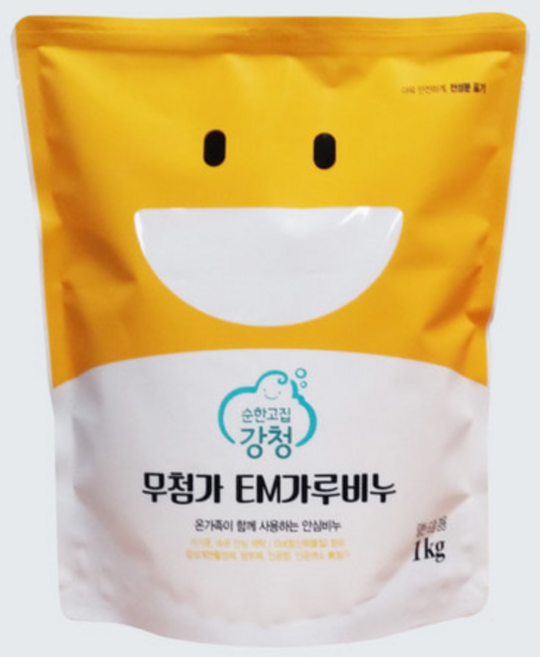 EM 발효 유아옷 세탁 가루비누 1kg, 1개