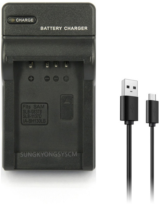 삼성 SLB-0837B 1137D USB 싱글 호환충전기 VLUU i100 i85 NV106HD NV40 NV20, 1개