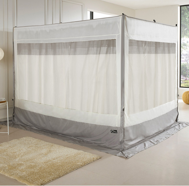 알뜨리 소프트 사각 난방텐트 커튼형 모던레터링 세트 실내 침대 바람막이 거실 수면 방한 방풍 우풍차단 텐트