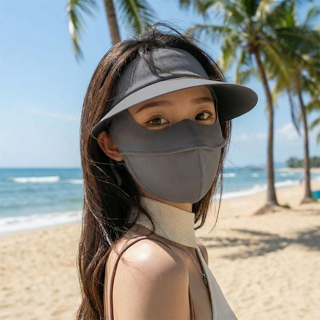 마술사 일체형 자외선차단 마스크 모자 쿨 스포츠 골프 마스크, 1개, 다크 그레이