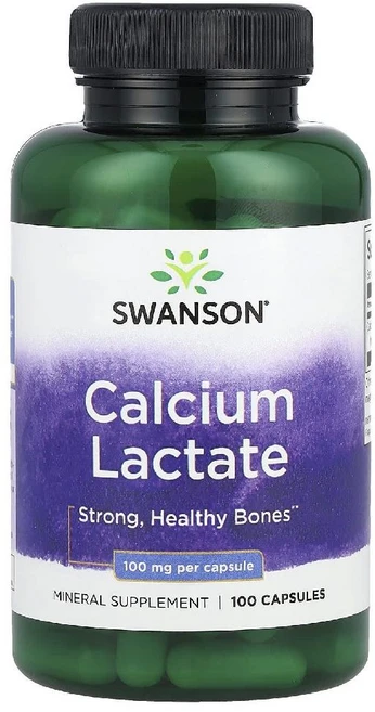 스완슨 칼슘 락테이트 100mg Calcium Lactate 캡슐 100정, 1개 - 쿠팡