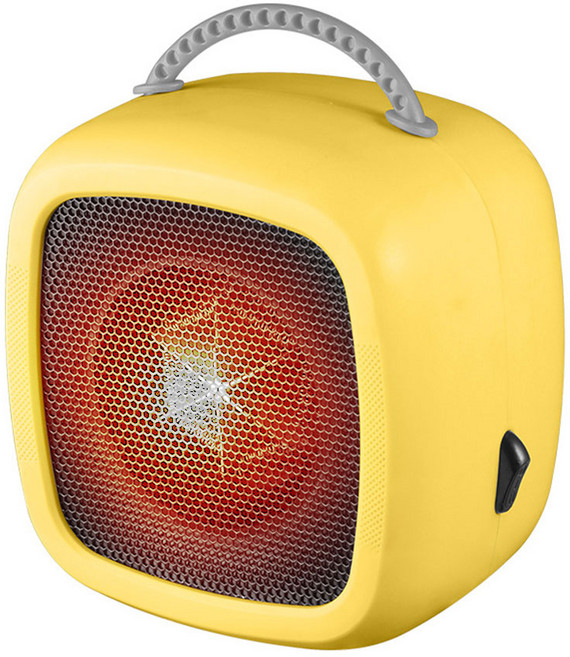 Detao 휴대용 PTC 온풍기 전기 히터 가정용 소형 저소음 온풍기 2단계 온도 조절, 옐로우, NJKD6005