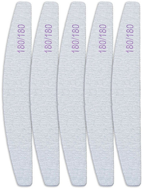 5개입 지브라 양면 네일파일 반달형 180/180 그릿, 1개, 5개입 지브라 반달 180/180