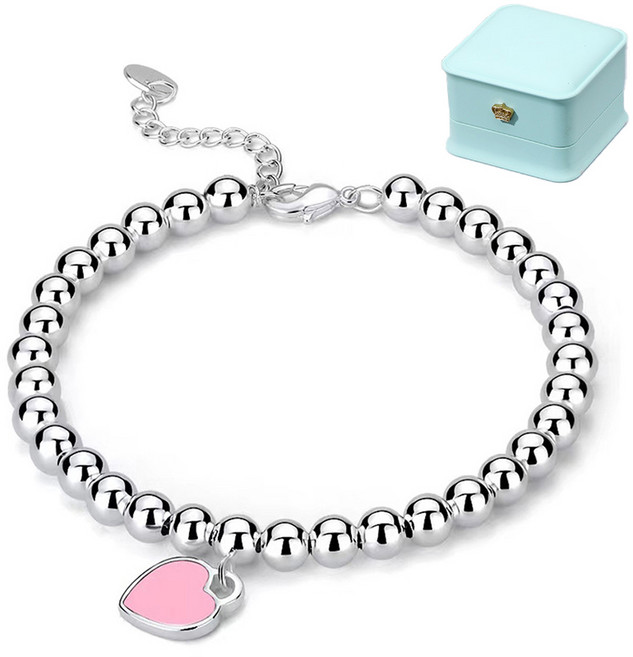 르떼르넬 JSWB081 Silver 하트 구슬 은볼 여자 실버 팔찌 은팔찌