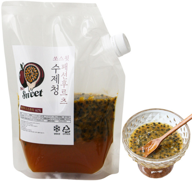 패션후르츠청 과육이 살아있는 백향과 진짜 과일청, 1개