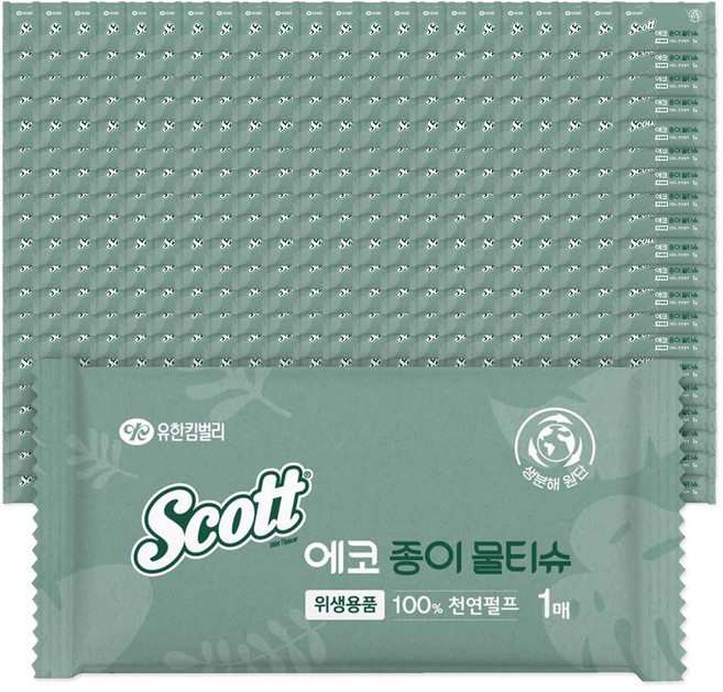 스카트 에코 종이 물티슈, 1매, 400개