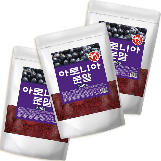 WB 국산 아로니아 열매 파우더, 500g, 3개