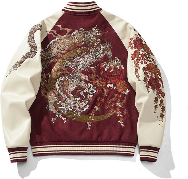 LisCOM 스카잔 자수 점퍼 항공점퍼 야상 블루종 바람막이 야구점퍼 겨울 아우터 버건디