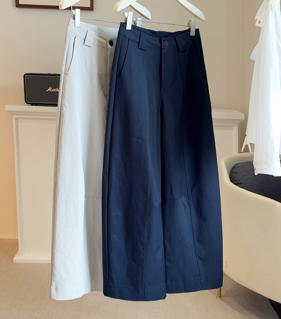 레이디 매직(lady magic) 여성 캐주얼 하이웨스트 루즈핏 와이드 9부 벌룬 팬츠