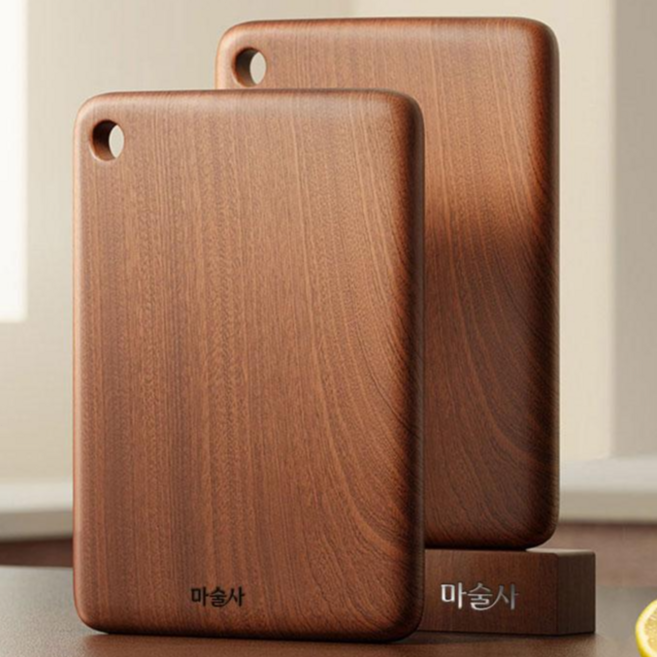 마술사 무접합 가정용 나무도마 양면 원목 도마 튼튼함 원목도마 좋은 내구성, 1개, 월넛