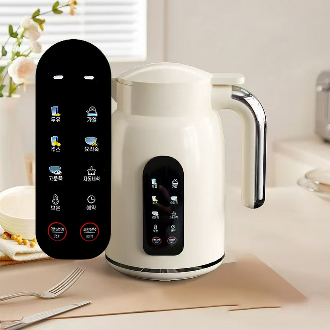 YAPOGI 국내인증 두유제조기 홈쇼핑 죽제조기 이유식제조기 1200ML 워터프루프 핏, 두유제조기1200ml+360° 브러쉬+레시피 만들기