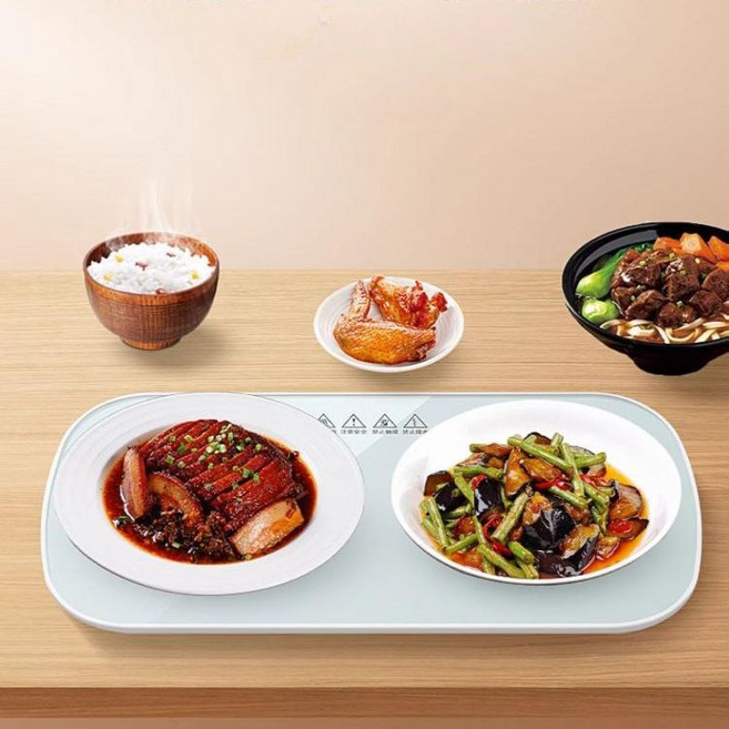 푸드 워머 매직 다이닝 보온 음식 프레이트, 화이트 10초가열+지능형항온+화상/건조 방지, 1개