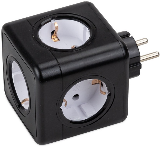 파워큐브 V2 고용량 멀티탭 5구 블랙 오리지널 4000W 과부하차단 디자인 예쁜 콘센트, 0.1mm, 블랙(선없음), 1개