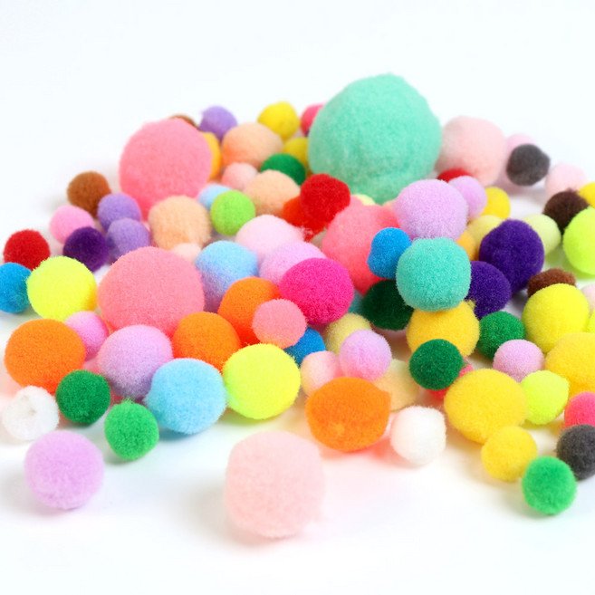 모루 철사 부자재 DIY 재료 꽃 공예 털모루, 1세트, C2659. 폼폼이믹스