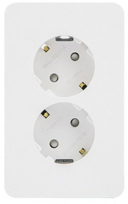 클린 디아트 콘센트 2구45도 화이트, 1개