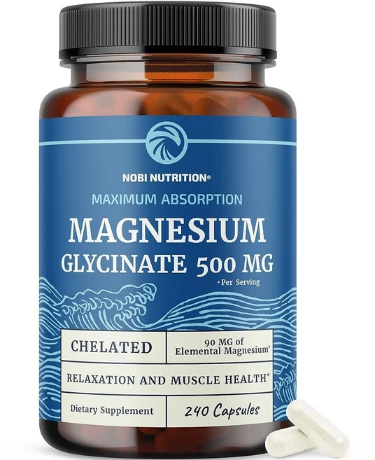 Nobi Nutrition 마그네슘 글리시네이트 500mg 캡슐 240정, 1개 - 쿠팡