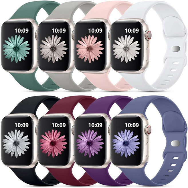 호환 Apple Watch 밴드와 호환되는 DaQin 8 팩 스포츠 밴드 38mm 40mm 41mm 42mm 44mm 45mm 46mm 49mm 여성 남성 울트라/울트라 2 iWa