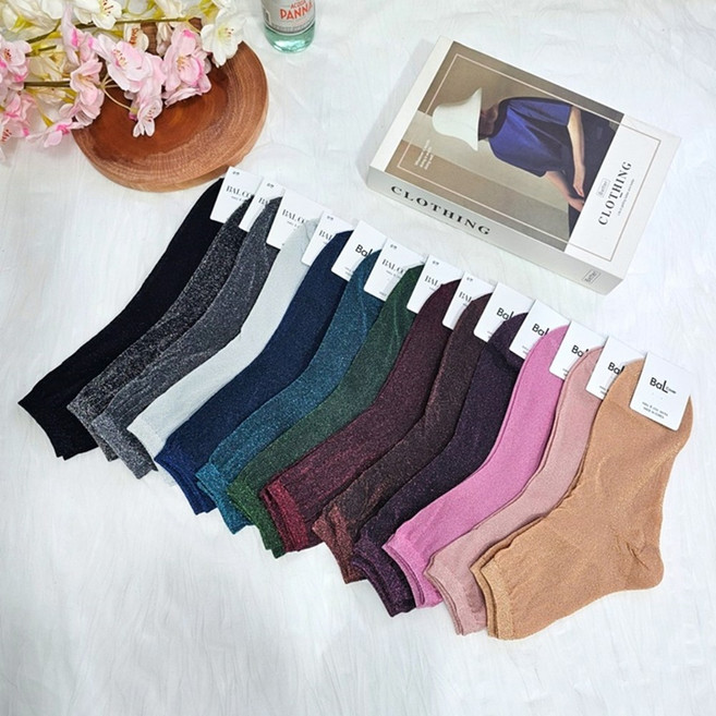 블링블링 시스루 글리터 중목양말 유니크 반짝이 펄양말