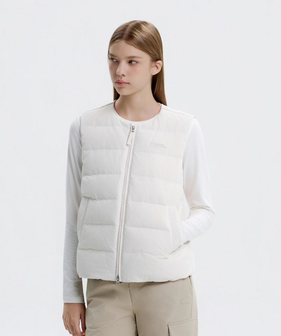 내셔널지오그래픽 N254WDV920 여성 헤론 U넥 경량 구스다운 베스트 CRYSTAL BEIGE N254WDV920921 1881107