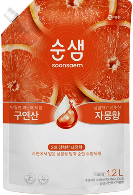 순샘 구연산X자몽 주방세제 리필 1.2L, 1개
