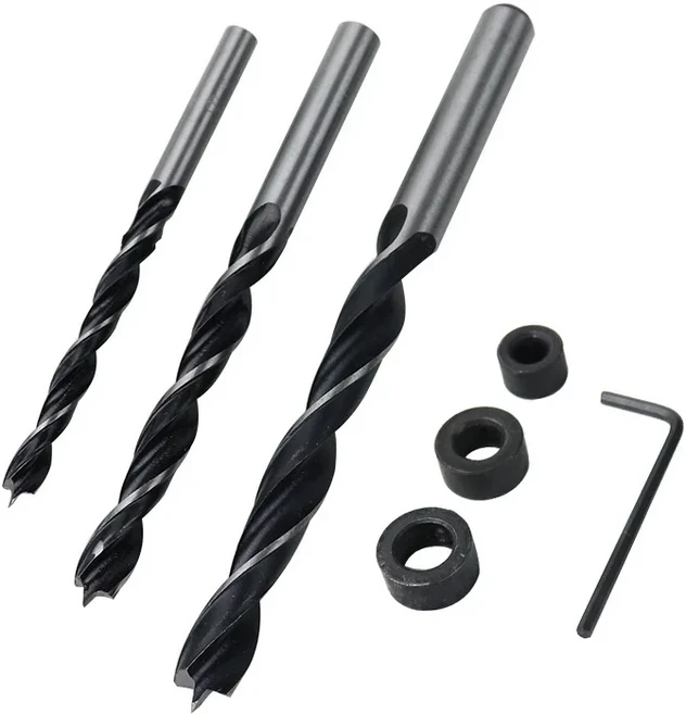 목공 비스듬한 구멍 로케이터 드릴 비트 포켓 홀 지그 키트 15 도 각도 가이드 세트 펀처 DIY 도구, 05 3H 3G 1B, 1