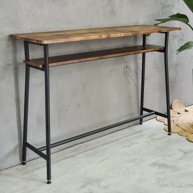 特斯屋 吧台桌 120cm 雙層 仿古木色 MIT台灣製 #51578-C