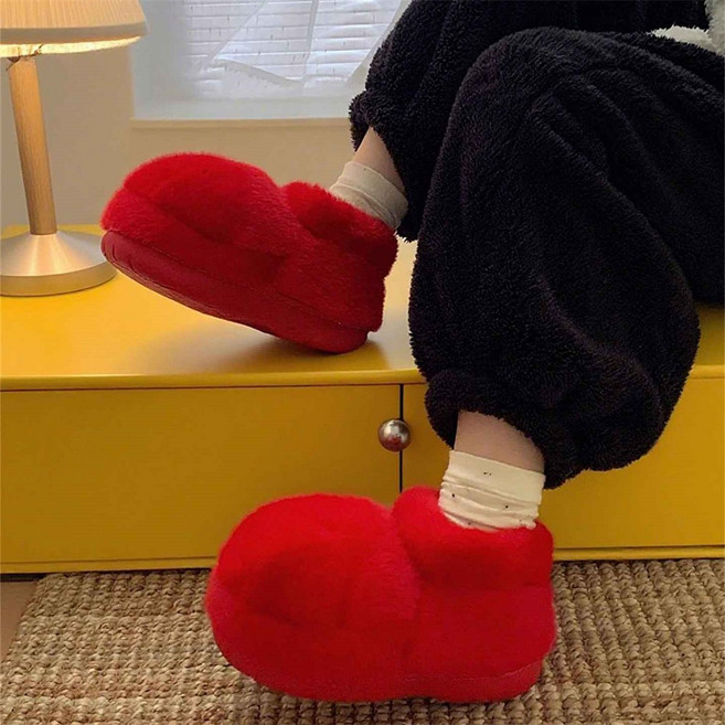 Vezri 겨울 여성 귀여운 캐릭터 룸슬리퍼 따뜻한 플러시 실내화 홈슈즈 털슬리퍼
