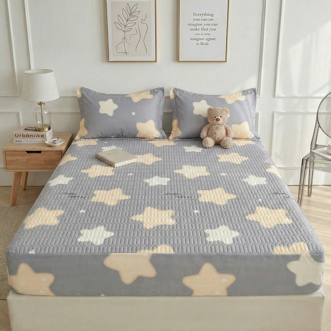 씽윤 초음파 퀼팅 누빔 러블리 패턴 사계절 매트리스커버 침대커커