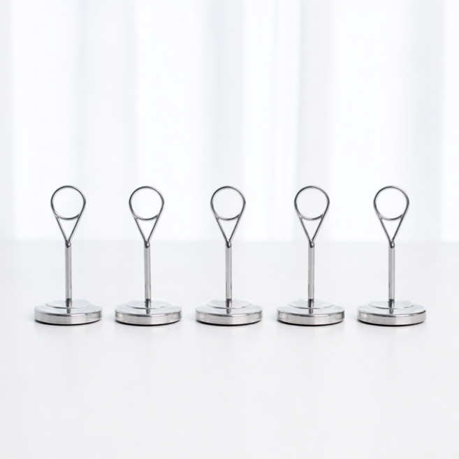 메탈쇼클립 가격표꽂이 메모홀더, 5개, 실버(소)