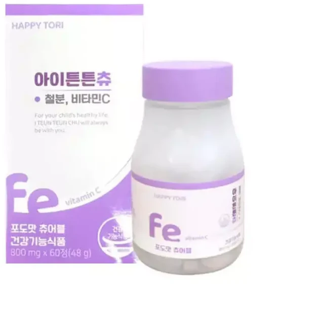 아이튼튼츄 프리미엄 츄어블 키즈 철분제 포도맛, 60정, 1개