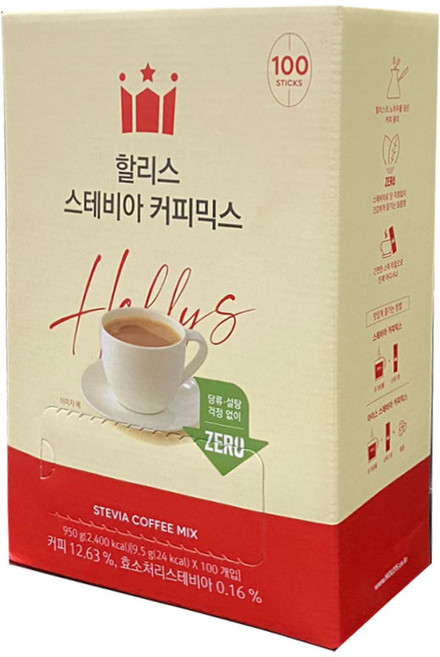 할리스 스테비아 커피믹스, 9.5g, 100개입, 1개